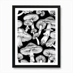 Seamless Pattern Of Mushrooms 1 Art Print