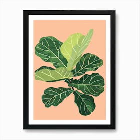 Fiddle Leaf Fig Plant Minimalist Illustration 1 Art Print