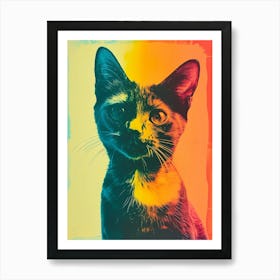 Polaroid Style Cat Portrait 2 Art Print