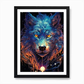 Wolf In Space Art Print