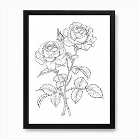 Roses Sketch 62 Art Print