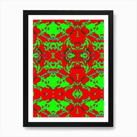 Red And Green Abstract Pattern Art Print