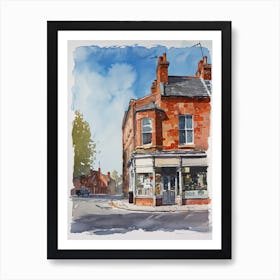 Enfield London Borough   Street Watercolour 4 Art Print
