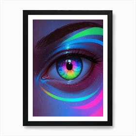 Neon Eye Art Print