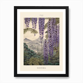 Fuji Wisteria 2 Japanese Botanical Illustration Poster Art Print