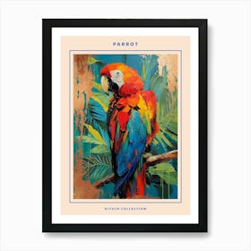 Parrot Brushstrokes Poster 3 Art Print