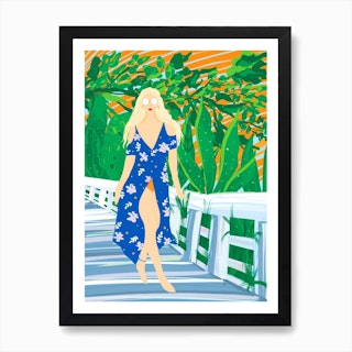 Beach Girl Art Print