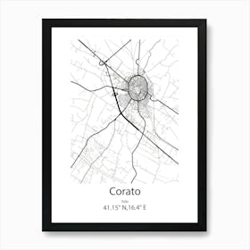 Corato,Italy Minimalist Map Art Print