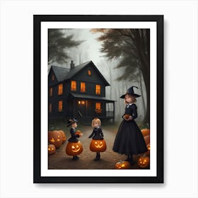 Halloween House In The Wood 3 Art Print