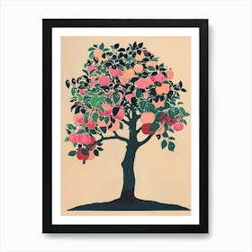 Apple Tree Colourful Illustration 4 1 Art Print