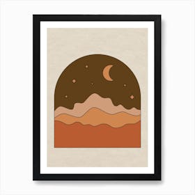 Night Sky Over Hills Art Print