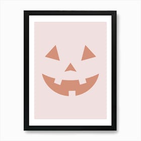 Cute Jack o Lantern Pumpkin Face Pink 1 Art Print
