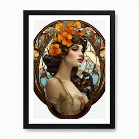 Art Nouveau Woman Art Print