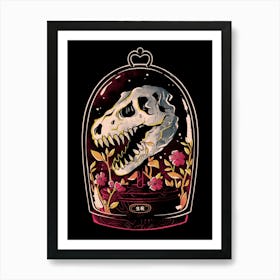 Dino Relic - Cute Flowers Skull Gift Art Print