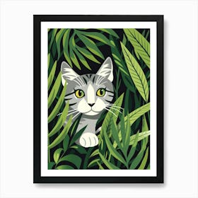 Cat In The Jungle 24 Art Print