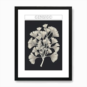 Ginkgo Tree Minimalistic Drawing 1 Poster Art Print