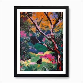 A Painting Of A Cat In Descanso Gardens, Usa In The Style Of Pop Art 01 Art Print