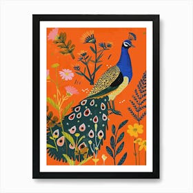 Spring Birds Peacock 10 Art Print