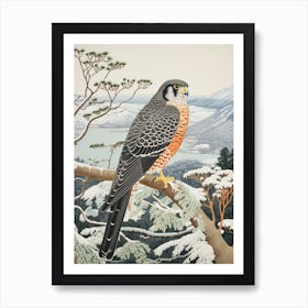 Winter Bird Painting Falcon 7 Art Print