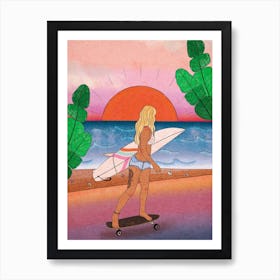 Surfer Girl Art Print