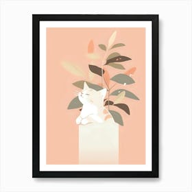 Cat In A Pot 1 Art Print