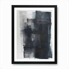 Abstract Black And White Painting 3 Art Print