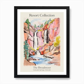 Poster Of The Broadmoor   Colorado Springs, Colorado   Resort Collection Storybook Illustration 4 Art Print