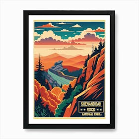 Vintage Shenandoah Rock National Park Art Print