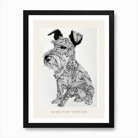 Wire Fox Terrier Line Sketch Poster Art Print