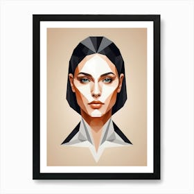 Minimalism Geometric Woman Portrait Pop Art (15) Art Print