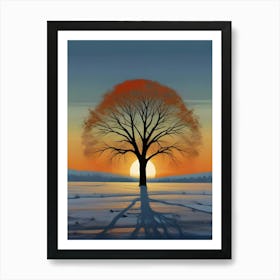 Tree At Sunset 2 Art Print