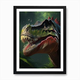 Carcharodontosaurus Illustration Dinosaur Art Print