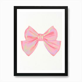 Pink Holographic Bow Art Print