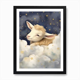Sleeping Baby Goat Art Print