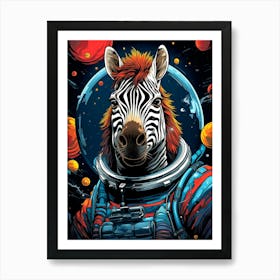 Zebra In Space Art Print