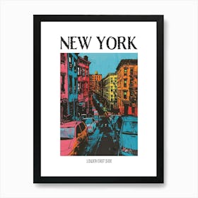 Lower East Side New York Colourful Silkscreen Illustration 3 Poster Art Print