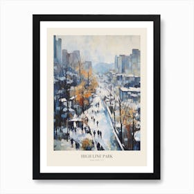 Winter City Park Poster High Line Park New York City 4 Art Print