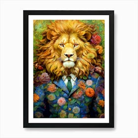 Lion In A Suit animal Art Print