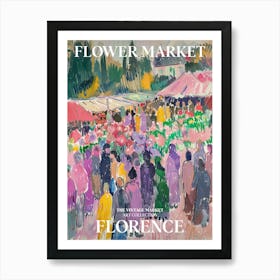 Vintage Flower Market Painting Florence Italy 4 Art Print