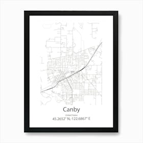 Canby,United States Minimalist Map Art Print