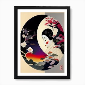 Colour Yin and Yang 6, Japanese Ukiyo E Style Art Print