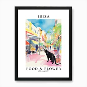 Food Market With Cats In Ibiza 1 Poster Art Print