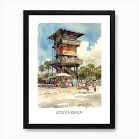 Cocoa Beach Watercolor 3travel Poster Art Print