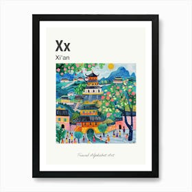 Kids Travel Alphabet  Xian 3 Art Print