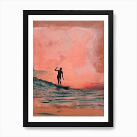 Surf Beach Oil Painting Print Surfing Poster Coastal Wall Art Boho Print INSTANT DOWNLOAD Art Print