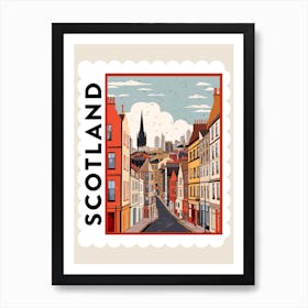 Retro Winter Stamp Poster Edinburgh Scotland 3 Art Print