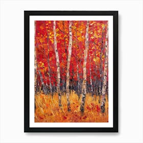 Birch Trees In Fall Art Print