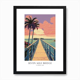 Seven Mile Bridge, Florida, United States, Colourful 1 Art Print