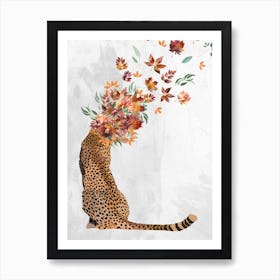 Cheetah Canvas Autumn Art Art Print