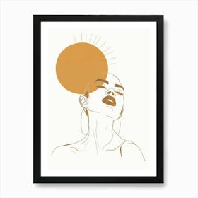 Woman With A Sun On Her Head Art Print